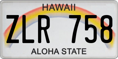 HI license plate ZLR758