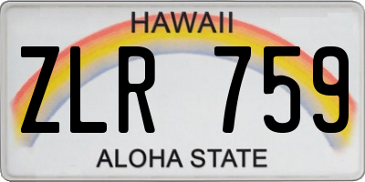 HI license plate ZLR759