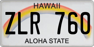 HI license plate ZLR760
