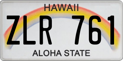 HI license plate ZLR761
