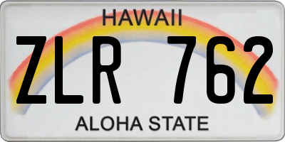 HI license plate ZLR762