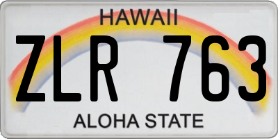HI license plate ZLR763