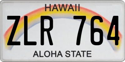 HI license plate ZLR764