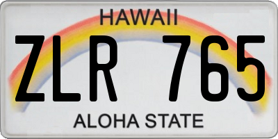 HI license plate ZLR765