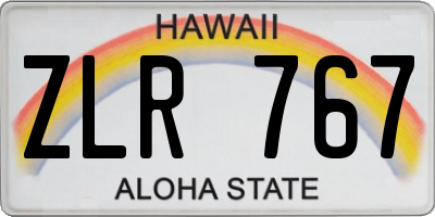 HI license plate ZLR767