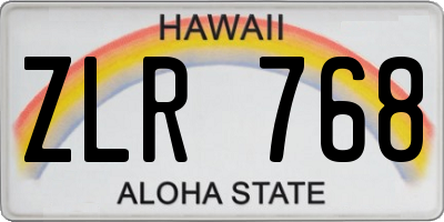 HI license plate ZLR768