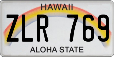 HI license plate ZLR769