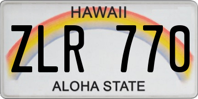 HI license plate ZLR770