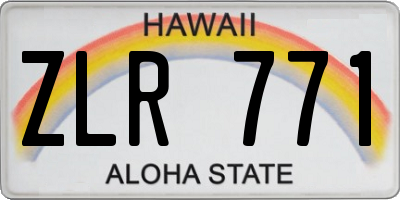 HI license plate ZLR771