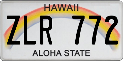 HI license plate ZLR772