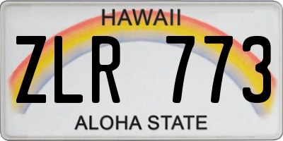 HI license plate ZLR773