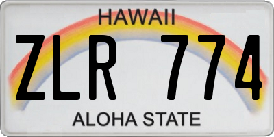 HI license plate ZLR774