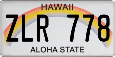 HI license plate ZLR778