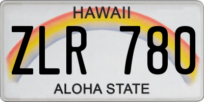 HI license plate ZLR780