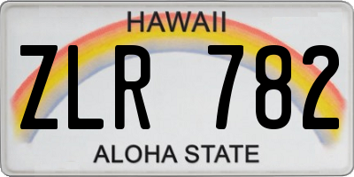 HI license plate ZLR782