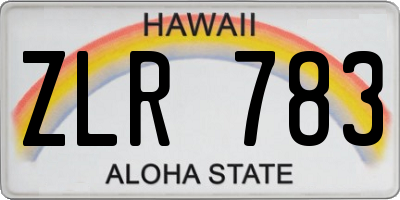 HI license plate ZLR783