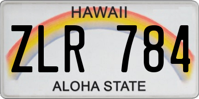HI license plate ZLR784