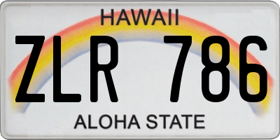 HI license plate ZLR786