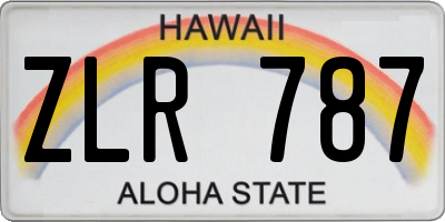 HI license plate ZLR787