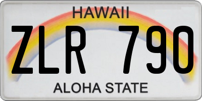 HI license plate ZLR790