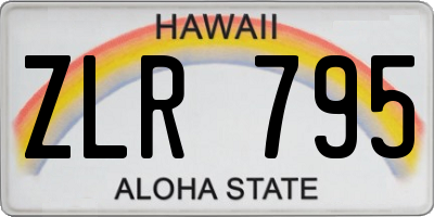HI license plate ZLR795