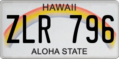 HI license plate ZLR796