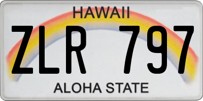 HI license plate ZLR797