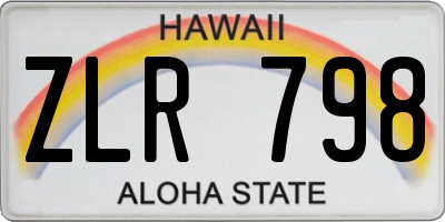 HI license plate ZLR798