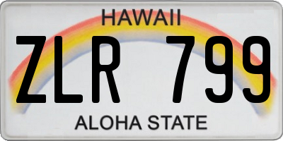 HI license plate ZLR799