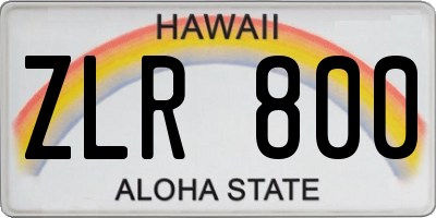HI license plate ZLR800