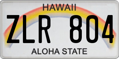 HI license plate ZLR804
