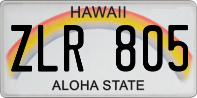 HI license plate ZLR805