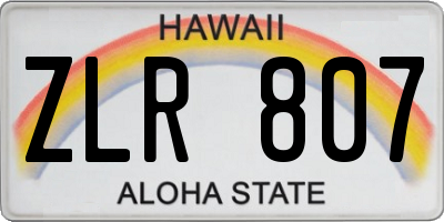 HI license plate ZLR807
