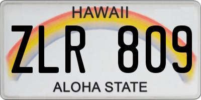 HI license plate ZLR809
