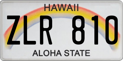 HI license plate ZLR810