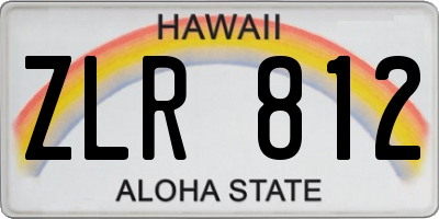 HI license plate ZLR812