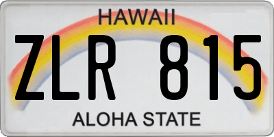 HI license plate ZLR815