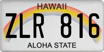HI license plate ZLR816