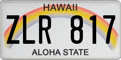 HI license plate ZLR817