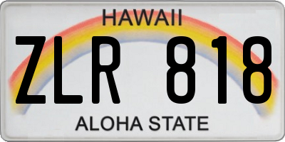 HI license plate ZLR818