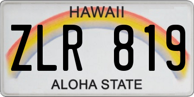 HI license plate ZLR819