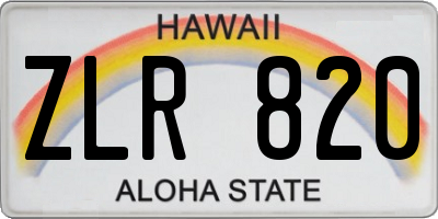 HI license plate ZLR820
