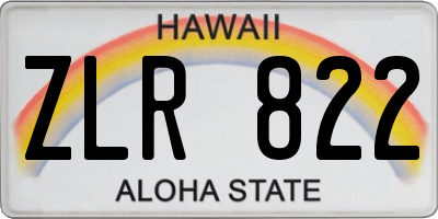 HI license plate ZLR822