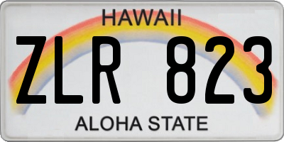 HI license plate ZLR823