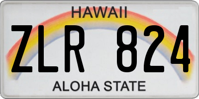HI license plate ZLR824