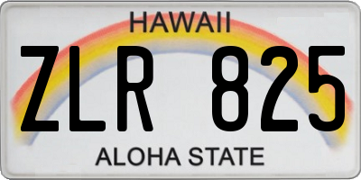 HI license plate ZLR825