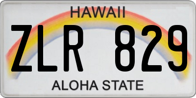 HI license plate ZLR829