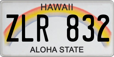 HI license plate ZLR832