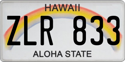 HI license plate ZLR833