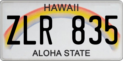 HI license plate ZLR835